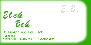 elek bek business card